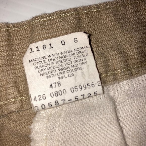 Vtg Levi's Cargo Baggy Corduroy Tan 34x31 - Picture 9 of 12